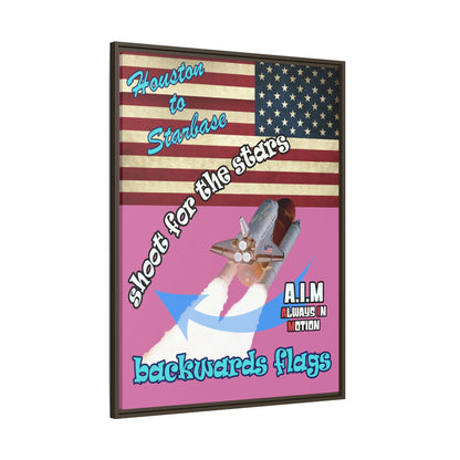 shoot for the stars - framed canvas art (light pink)