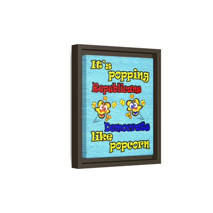 popping like popcorn - framed canvas art (faded dark blue)