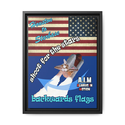 shoot for the stars - framed canvas art (dark blue)