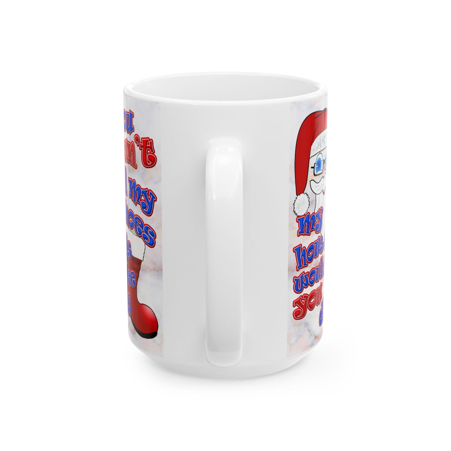 santa's shoes - White Mug (white marble)