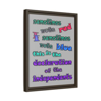 declaration of the independents - framed canvas art (light grey)