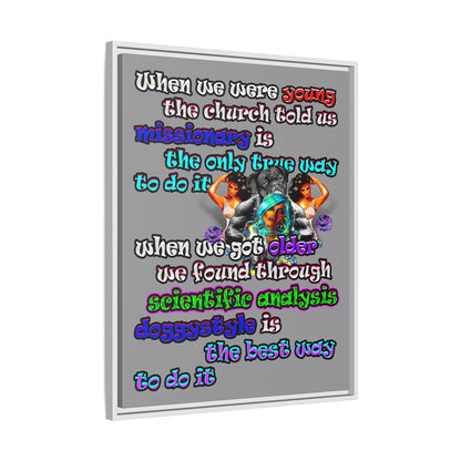 doggystyle - framed canvas art (grey)