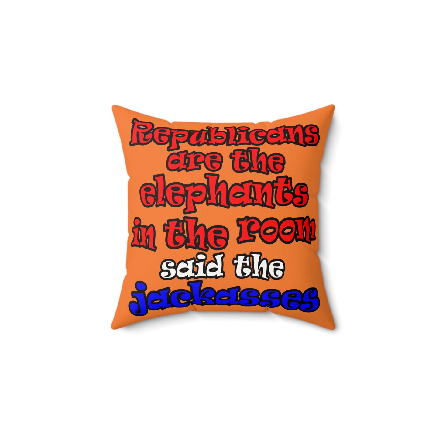 donkeys and elephants - Faux Suede Square Pillow - (crusta)