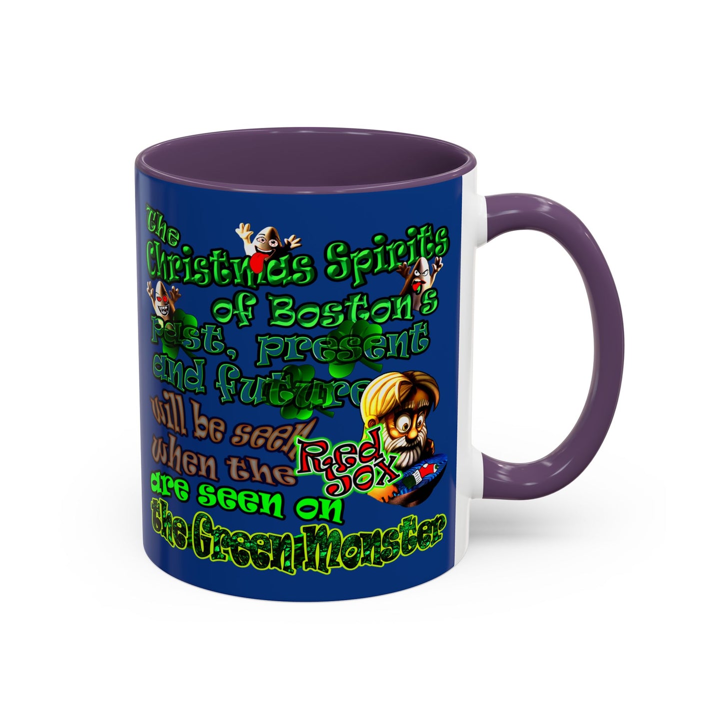 christmas spirits of boston - Accent Mug (dark blue)