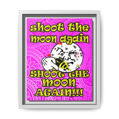 shoot the moon again - framed canvas art (pink swirl)