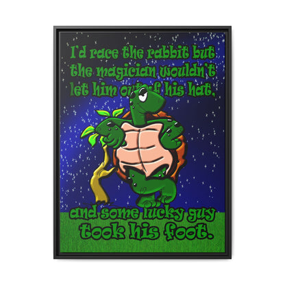 turtle race - framed canvas art ('snoops' background)