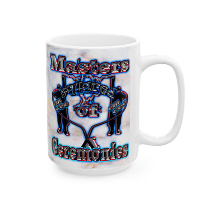 em cee squared - White Mug (white marble)