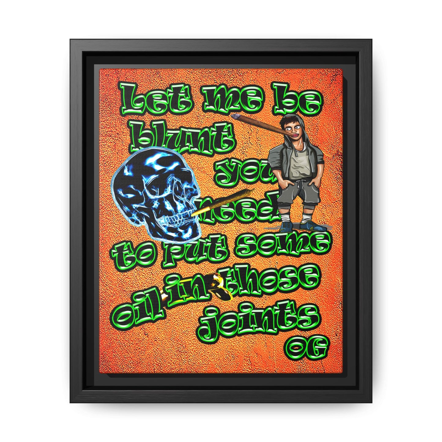 og - framed canvas art (burnt orange)