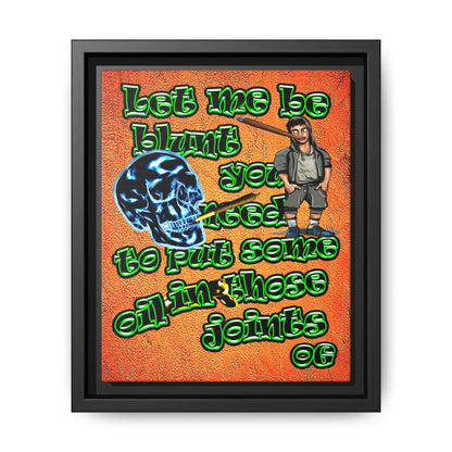 og - framed canvas art (burnt orange)
