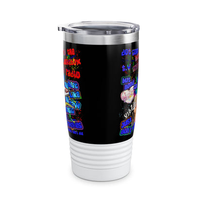 drop the beat - Ringneck Tumbler, 20oz (black)