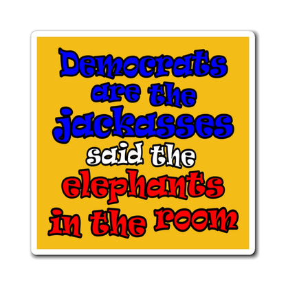 donkeys and elephants - Magnets - (yellow)