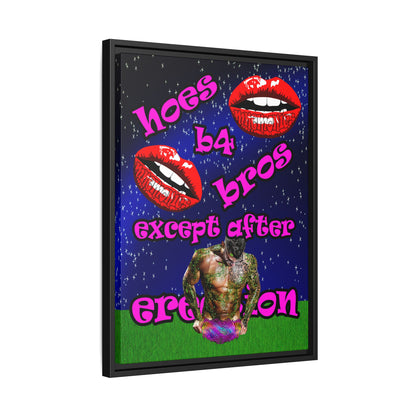 hoes b4 bros - framed canvas art ('snoops' background)