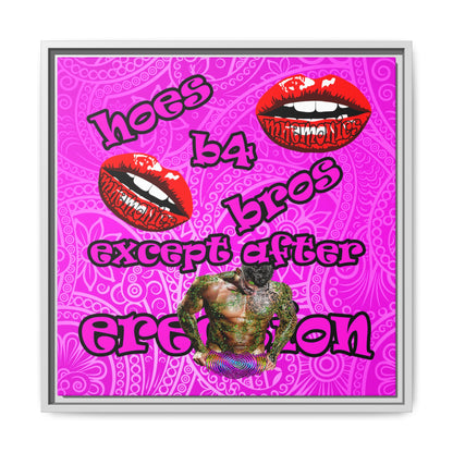 hoes b4 bros - framed canvas art (pink swirl)