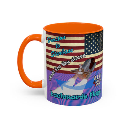 shoot for the stars - Accent Mug (light blue-purple wave)