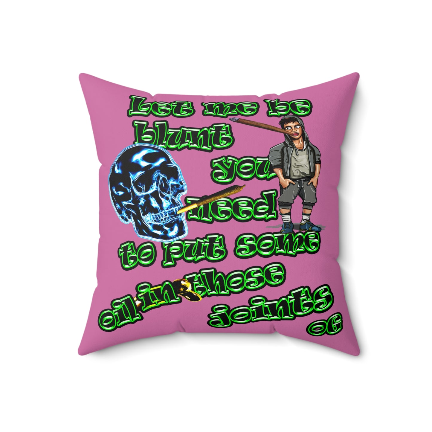 og - Spun Polyester Square Pillow - (light pink)