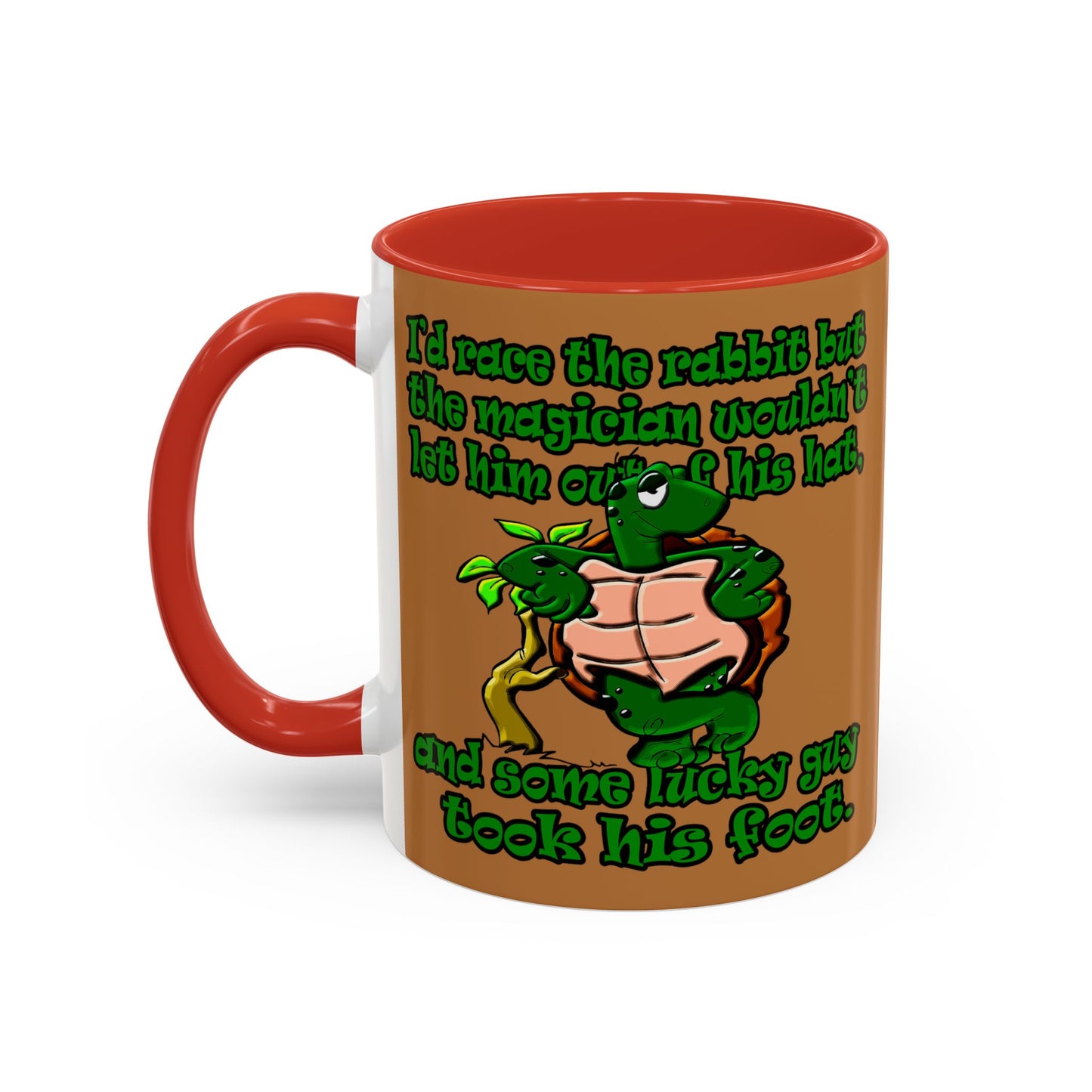 turtle race - Accent Mug (light brown)