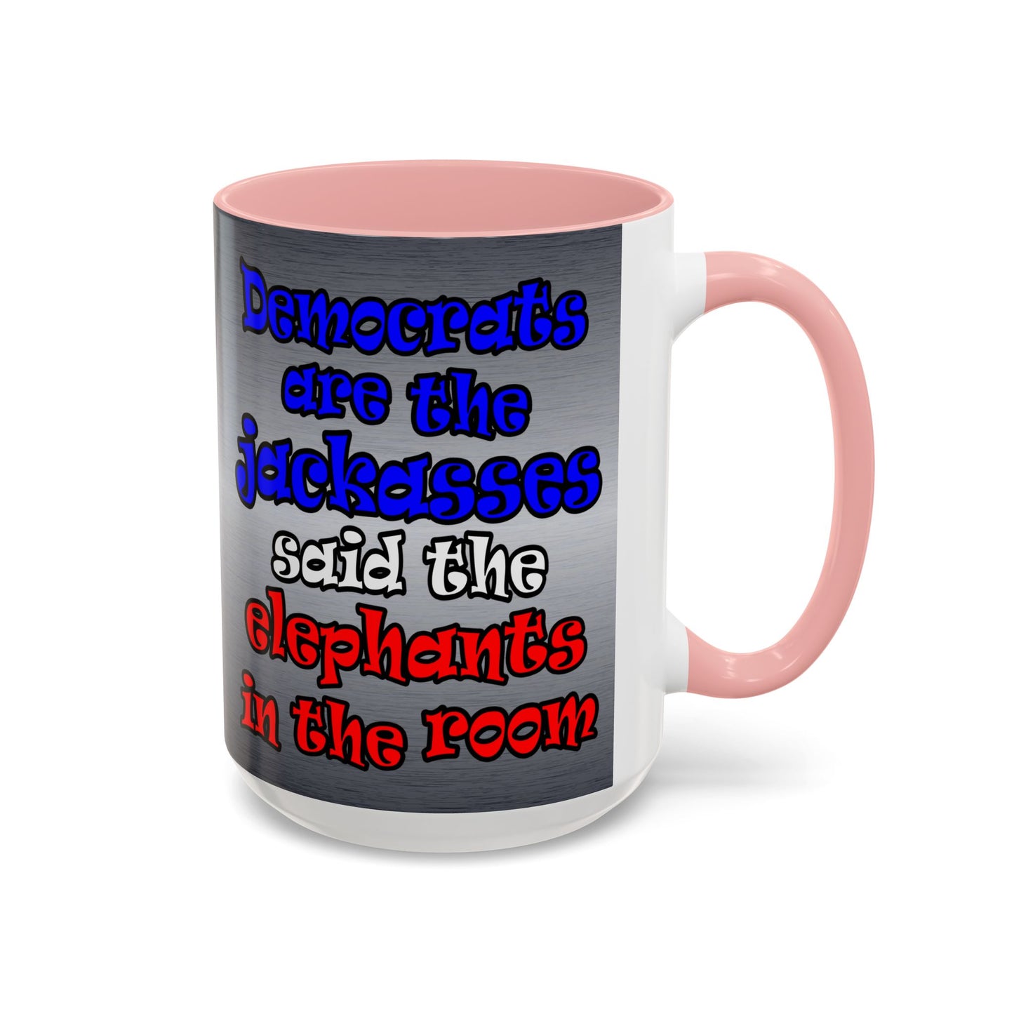 donkeys and elephants - Accent Mug (brushed nickel)