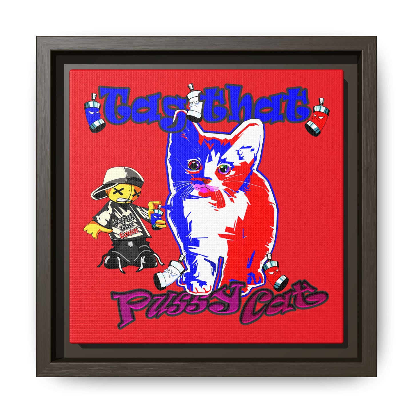 tag that - framed canvas art (red)