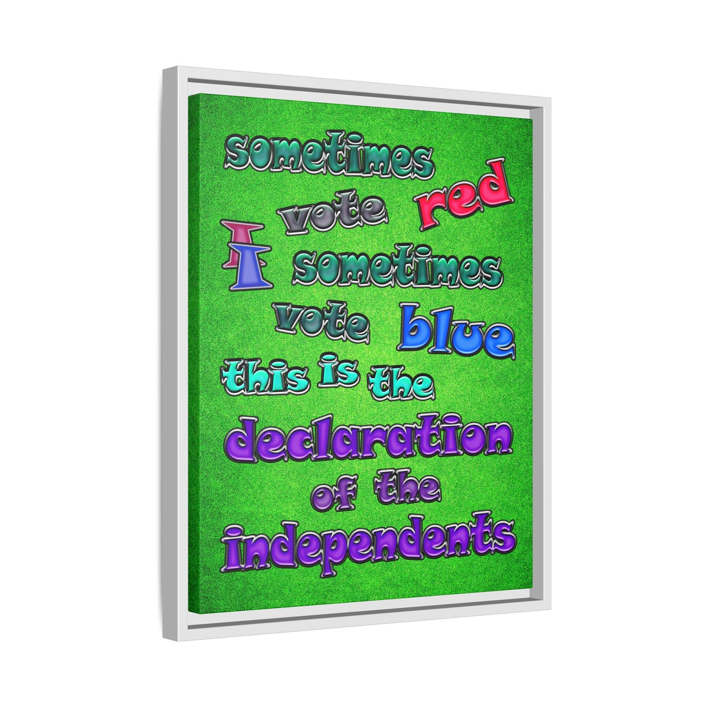 declaration of the independents - framed canvas art (green turf)