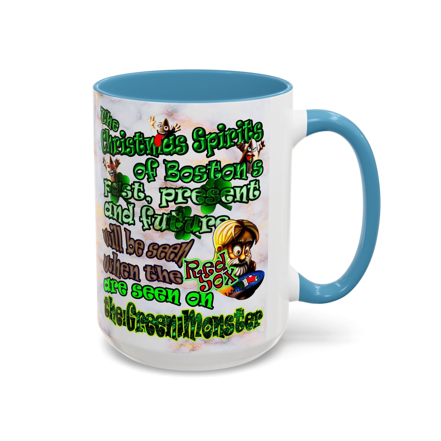 christmas spirits of boston - Accent Mug (white marble)