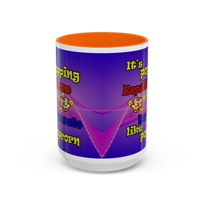 popping like popcorn - Accent Mug (purple-pink wave)