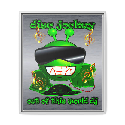 disc jockey - framed canvas art (brushed nickel)