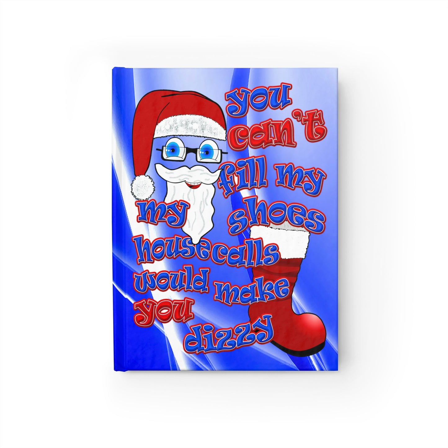 santa's shoes - journal-blank (blue-white wave)