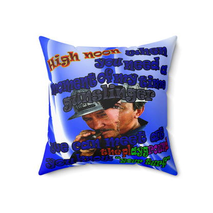 high noon - Spun Polyester Square Pillow - (blue-white wave)