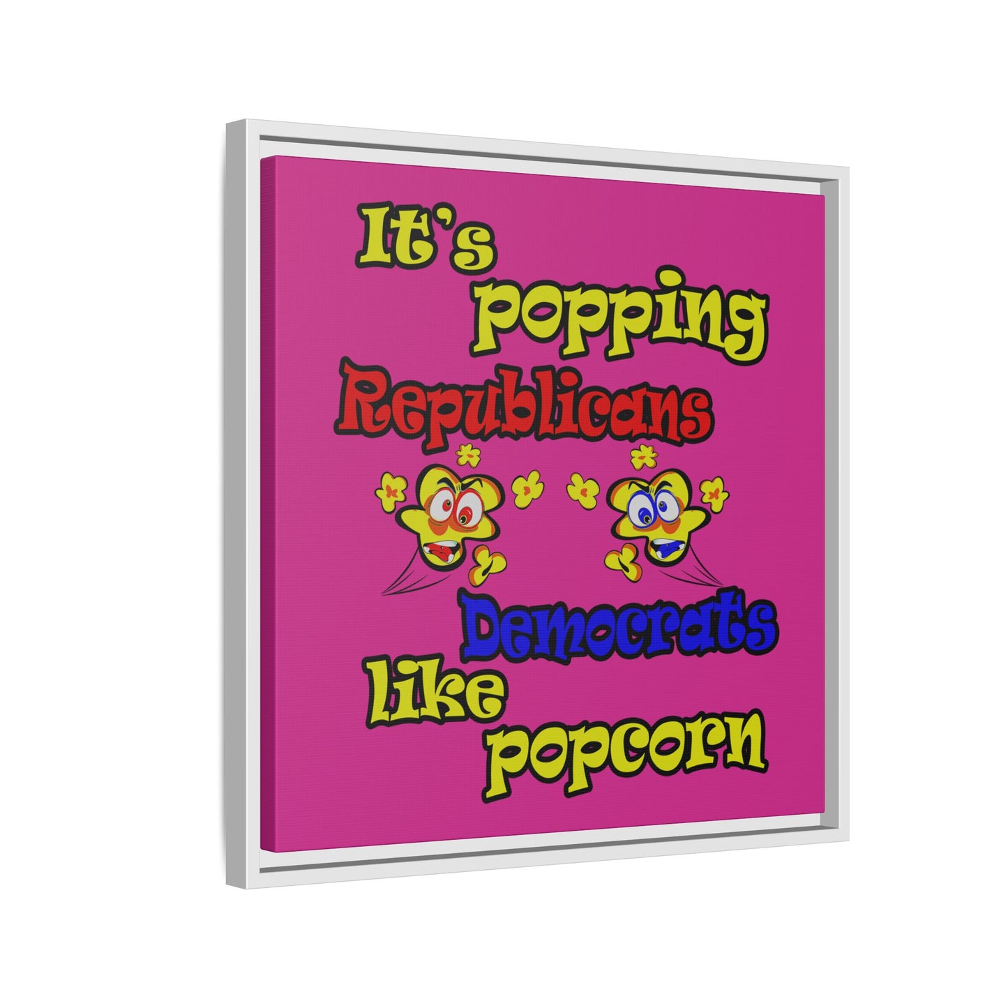 popping like popcorn - framed canvas art (pink)
