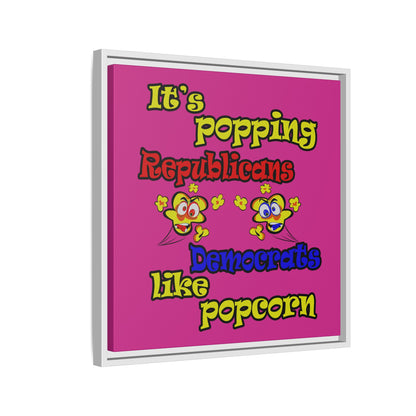 popping like popcorn - framed canvas art (pink)