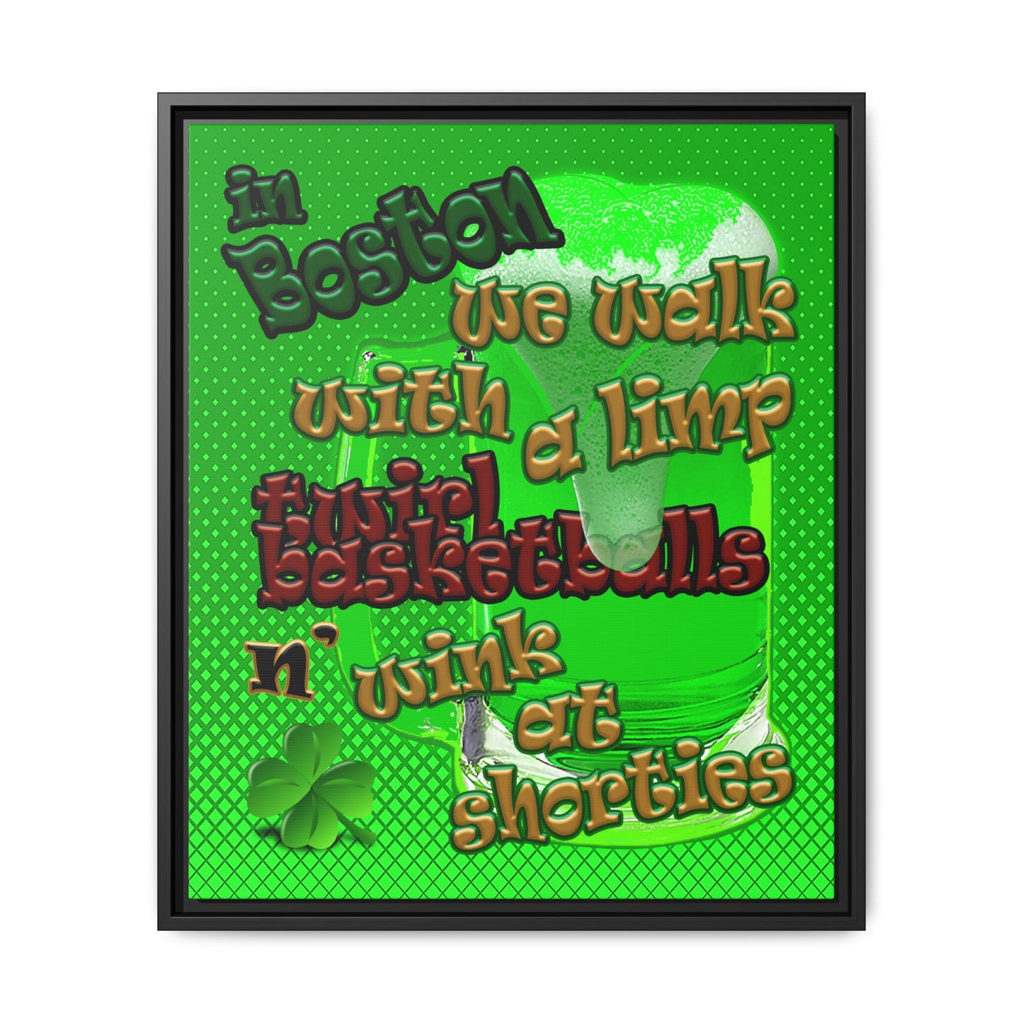 celtics logo - framed canvas art (logo green)