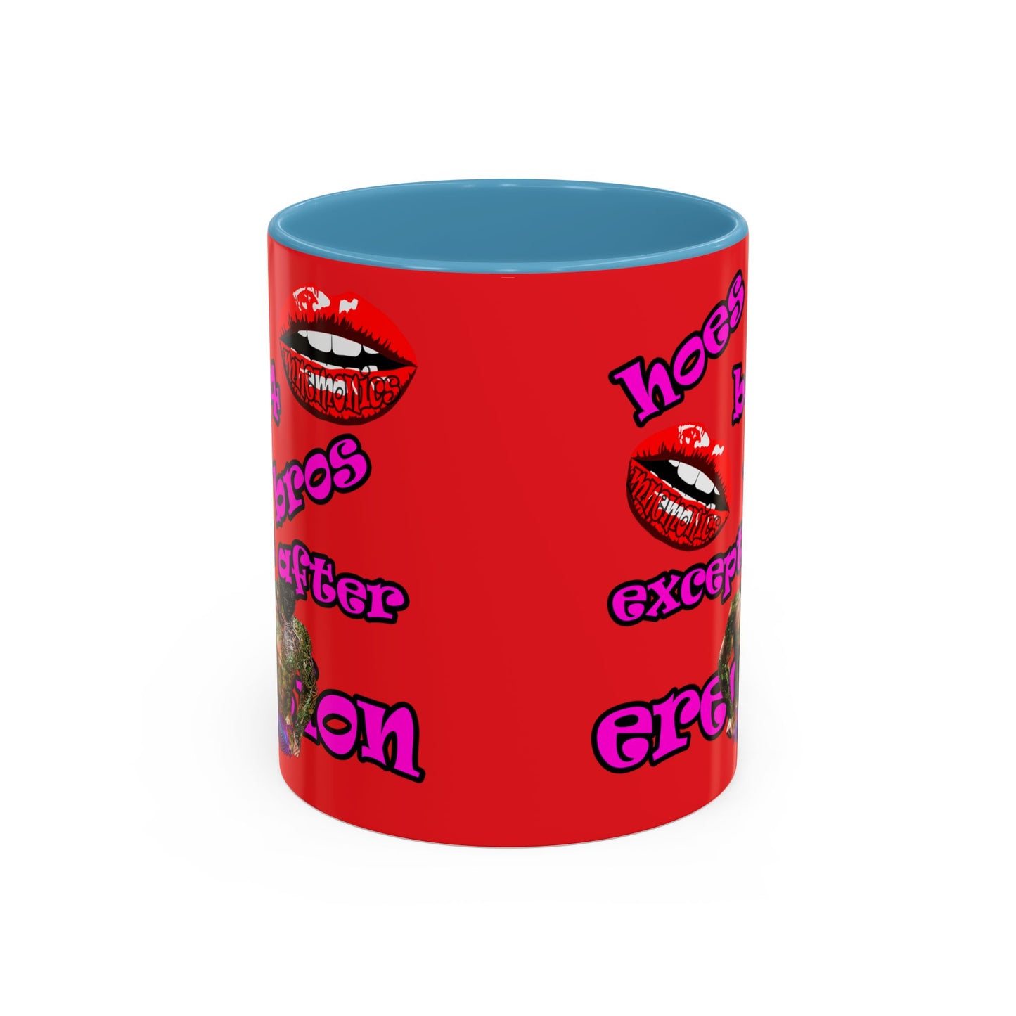 hoes b4 bros - Accent Mug (red)