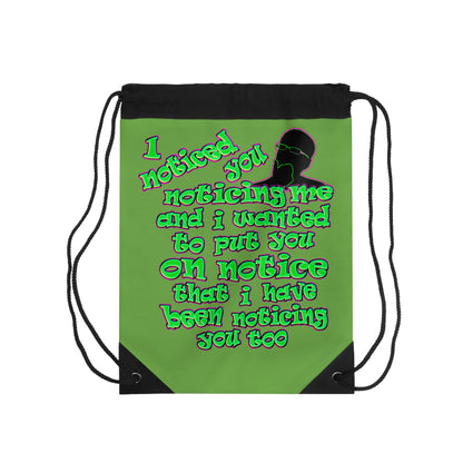 noticed you noticing - Drawstring Bag (green)