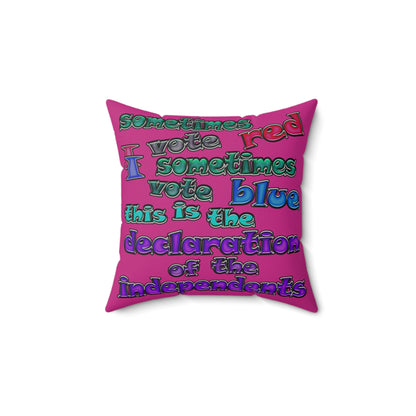 declaration of the independents - Faux Suede Square Pillow - (pink)