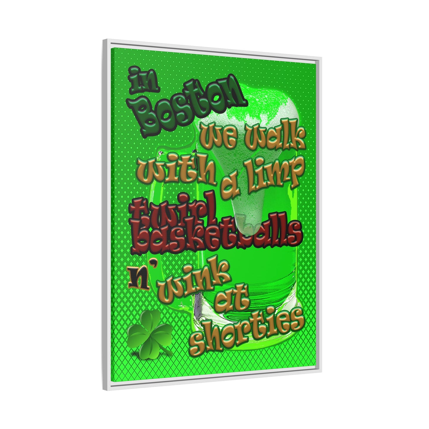 celtics logo - framed canvas art (logo green)