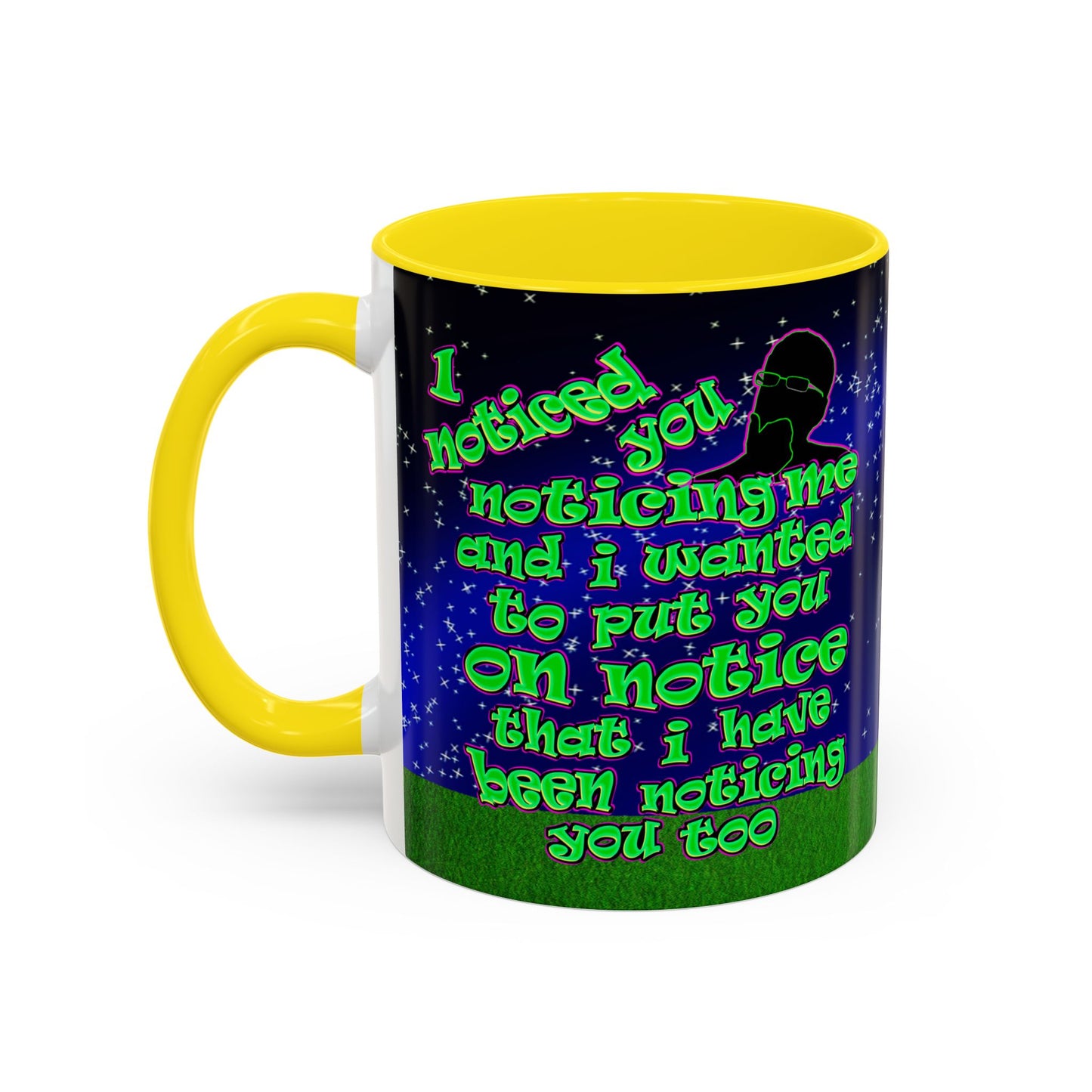 noticed you noticing - Accent Mug ('snoops' background)