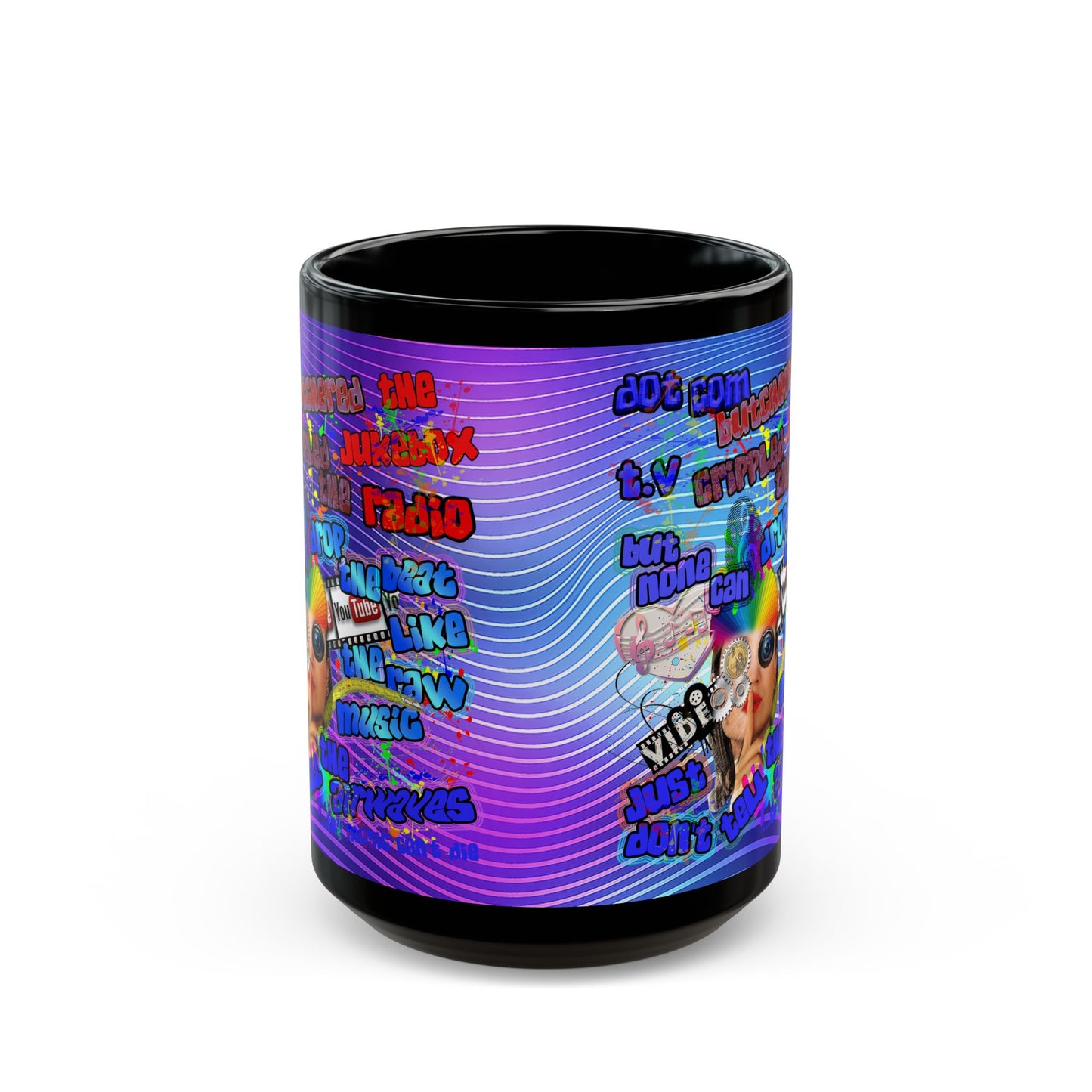 drop the beat - Black Mug (purple wave)