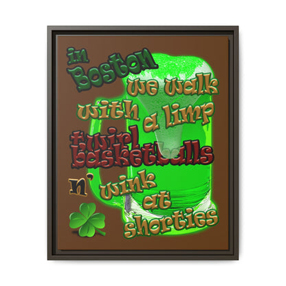 celtics logo - framed canvas art (brown)