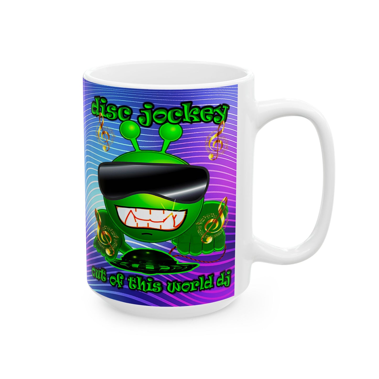 disc jockey - White Mug (purple wave)