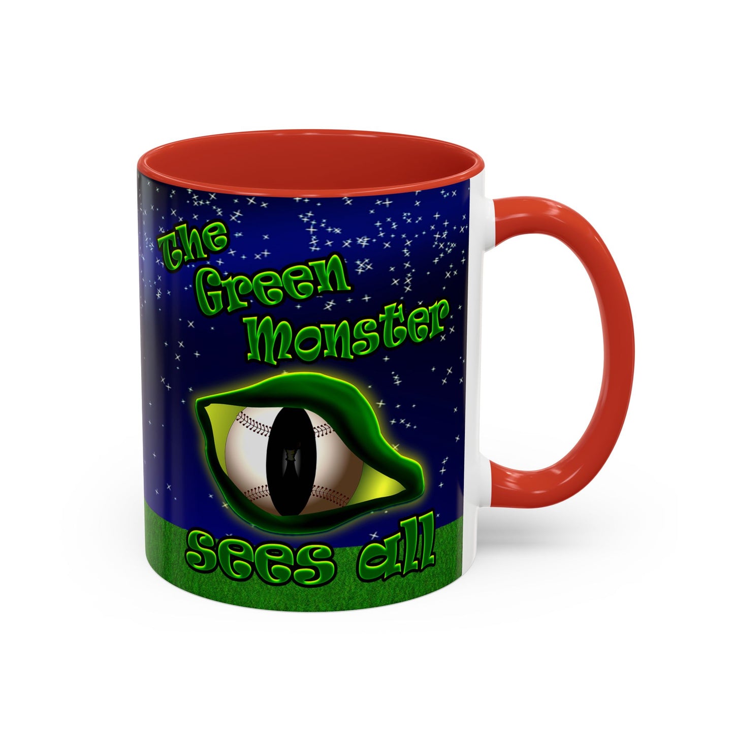 green monster - Accent Mug ('snoops' background)