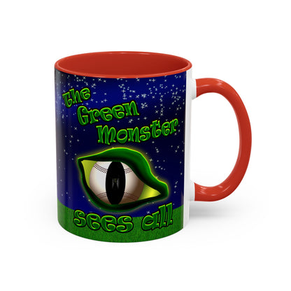 green monster - Accent Mug ('snoops' background)