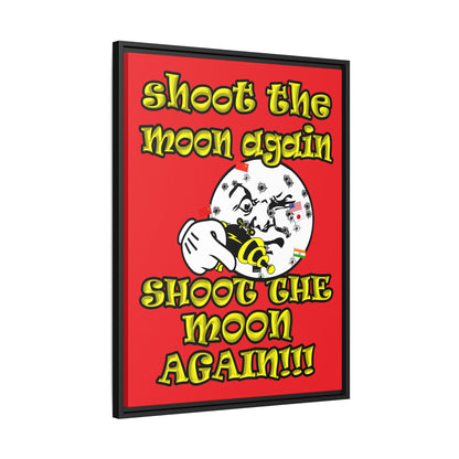 shoot the moon again - framed canvas art (red)