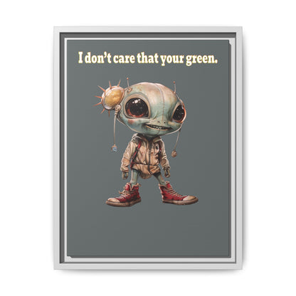 I don't care that your green - framed canvas art (dark grey)
