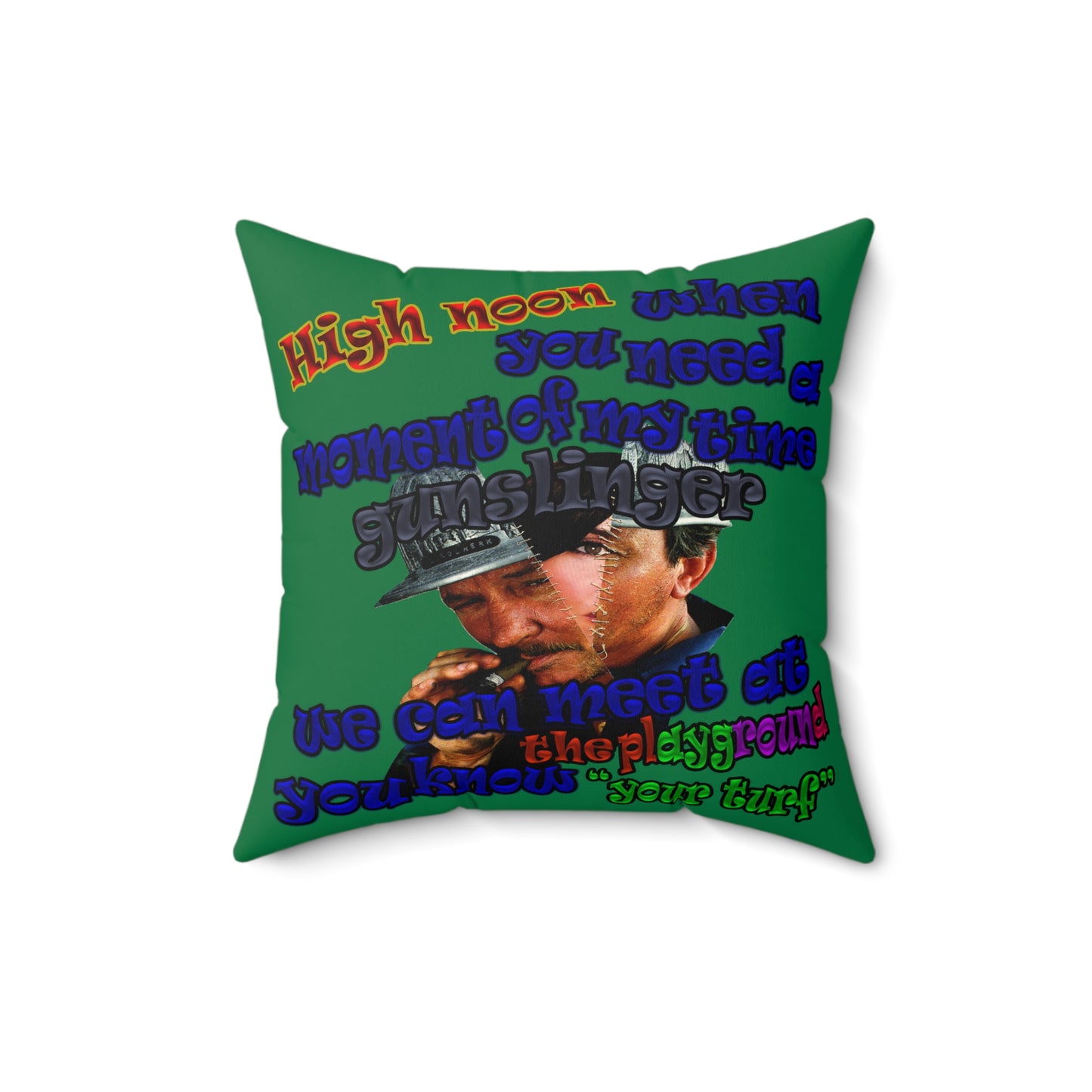 high noon - Faux Suede Square Pillow - (dark green)