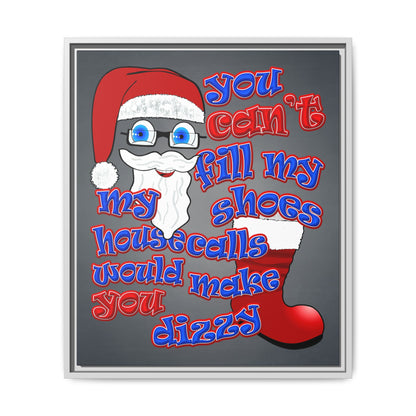santa's shoes - framed canvas art (grey-light grey)