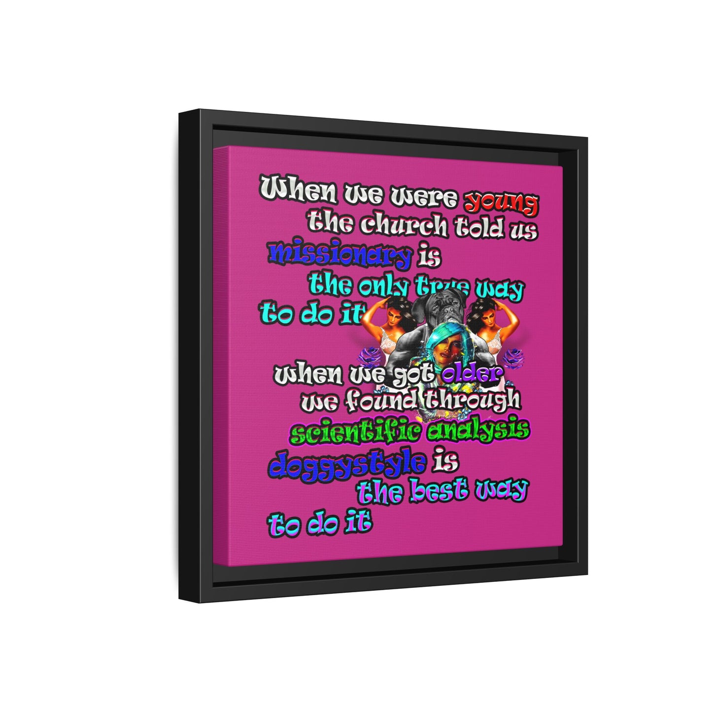 doggystyle - framed canvas art (pink)