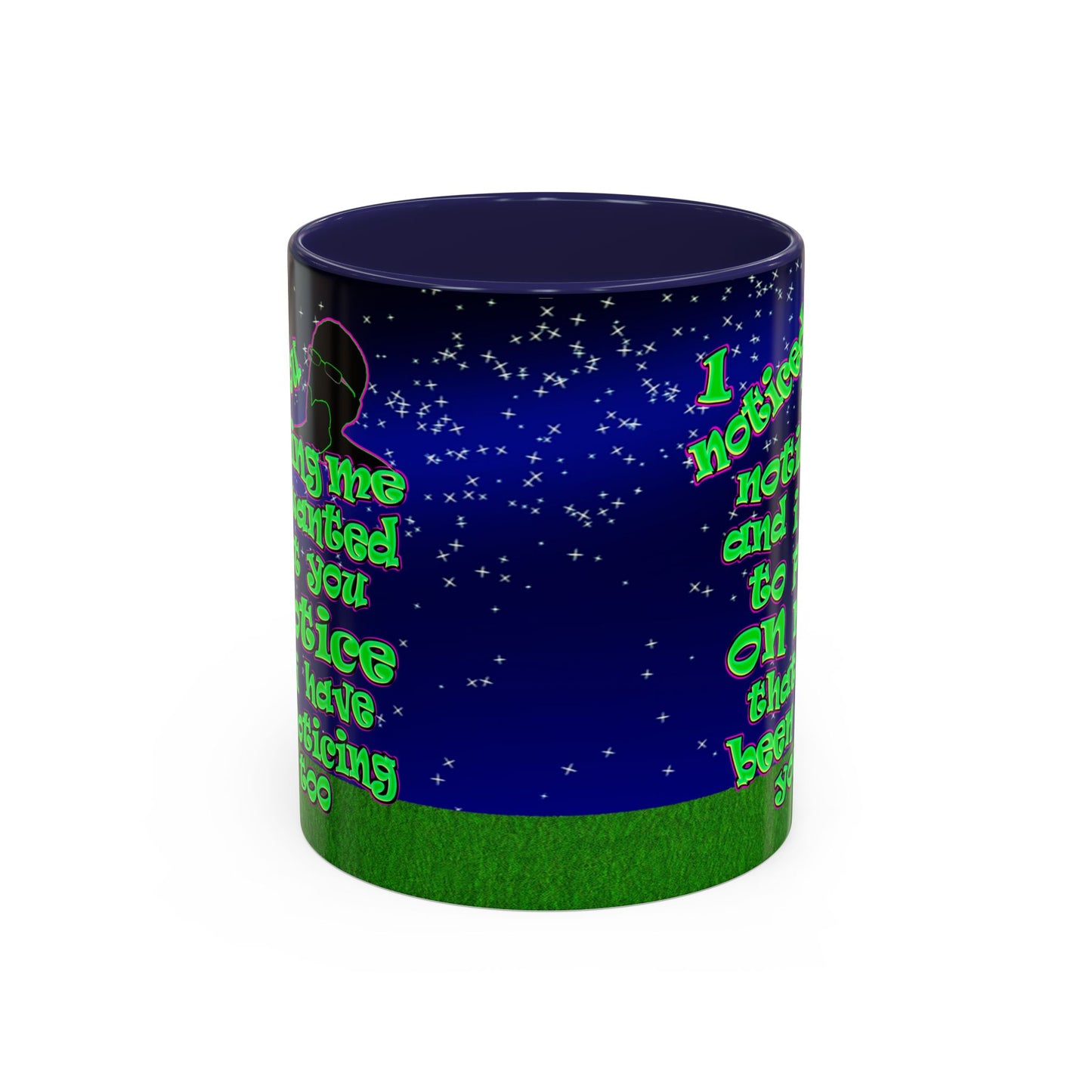 noticed you noticing - Accent Mug ('snoops' background)