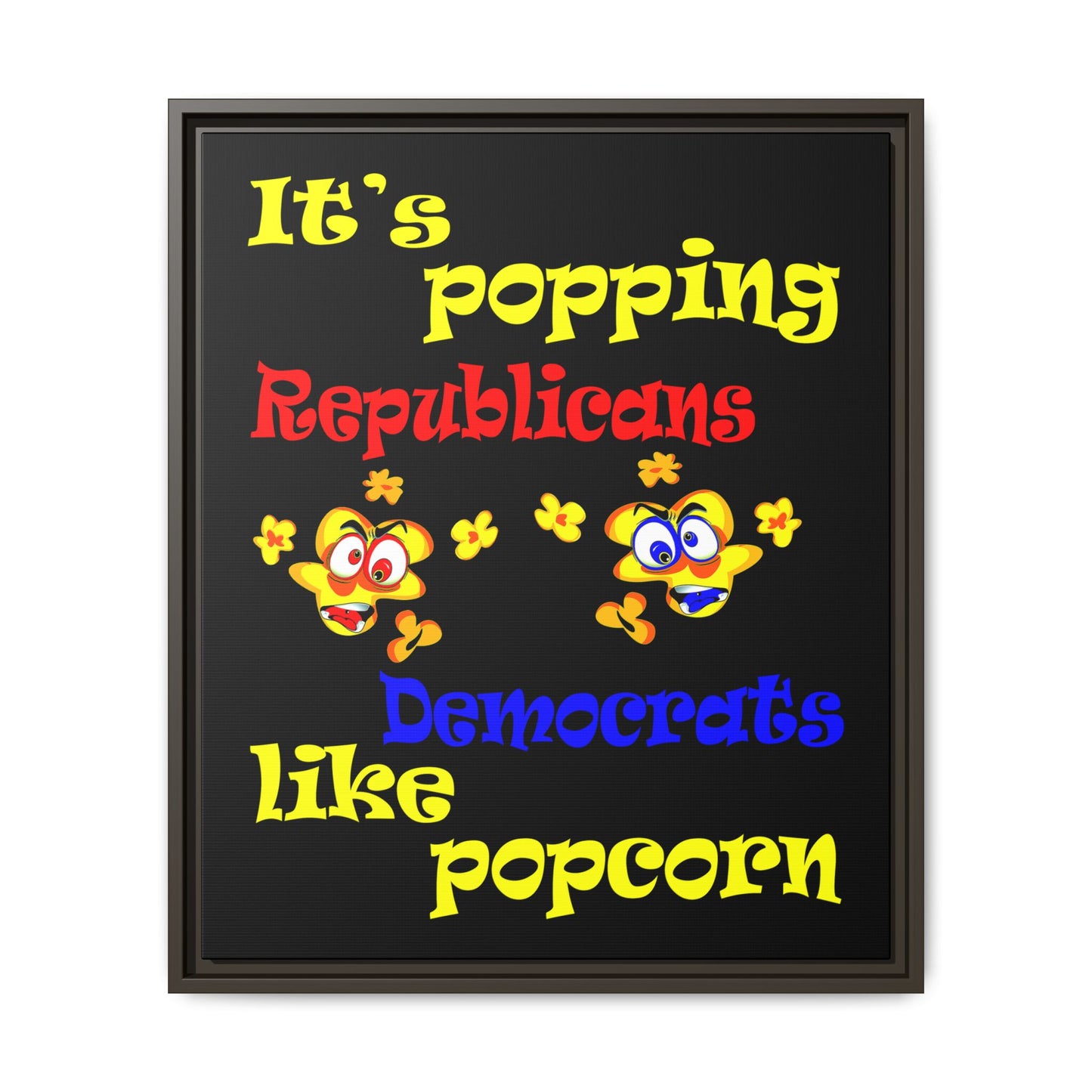 popping like popcorn - framed canvas art (black)