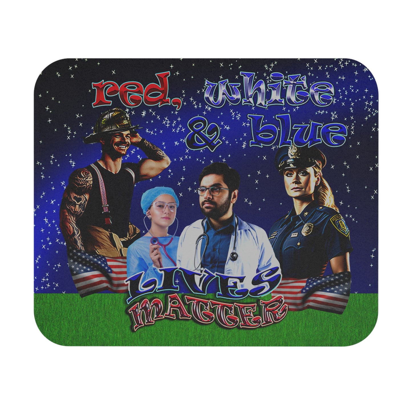rw&b lives matter - Mouse Pad (Rectangle) ('snoops' background)