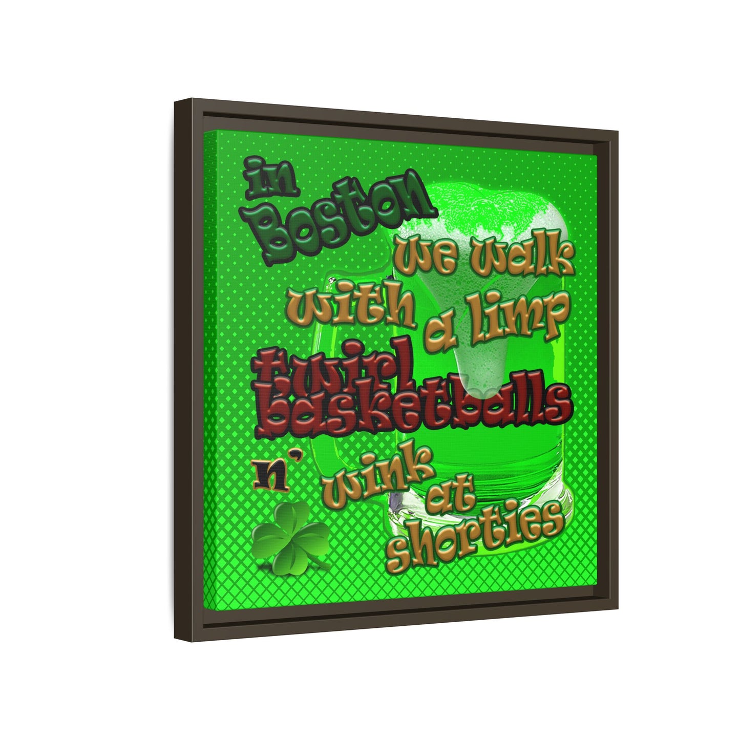 celtics logo - framed canvas art (logo green)